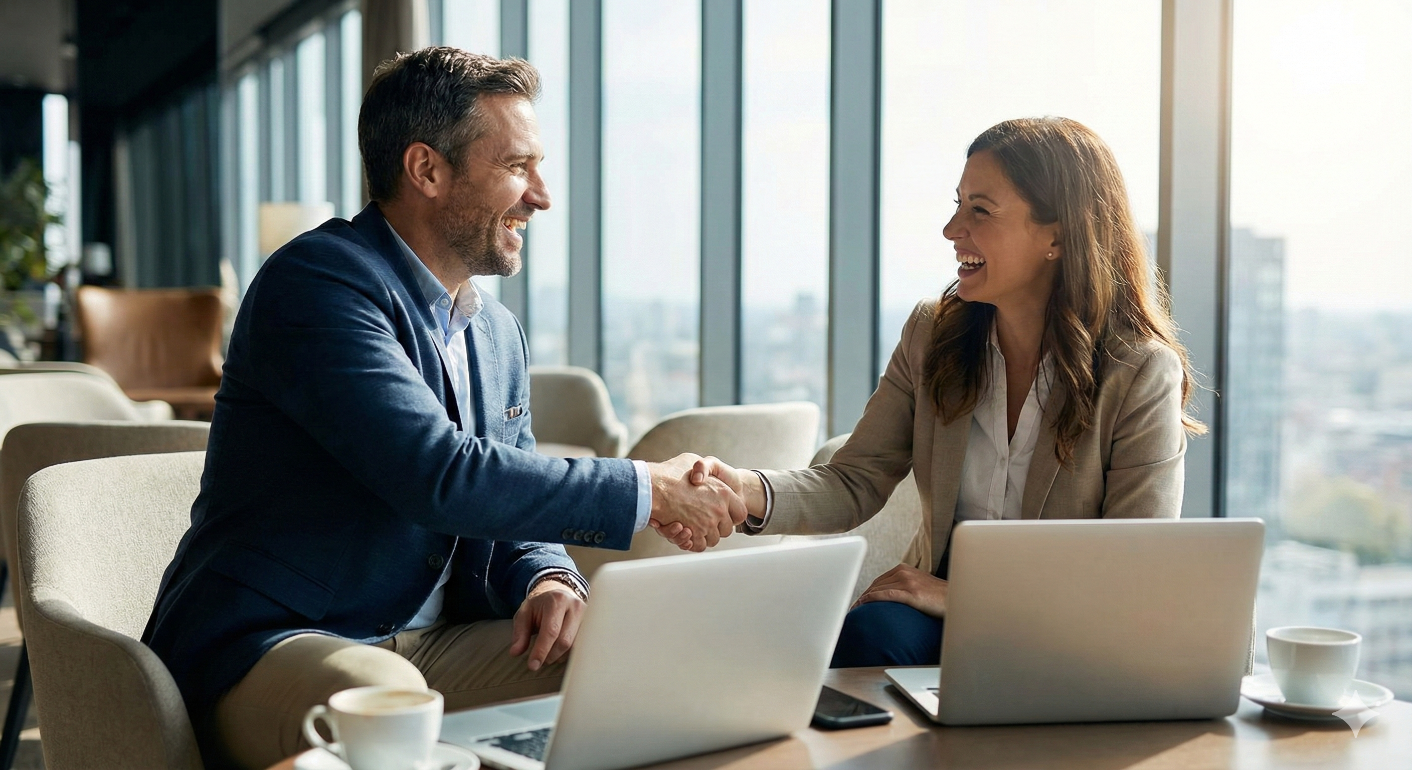 Business partners shaking hands